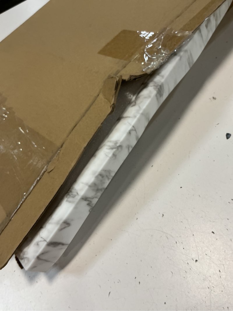 Condition photo showing As Is for Frame for Echo Show 15, Echo Show 15 case Cover, White Marble Effect,Protect Your Echo Show 15, (White Marble)