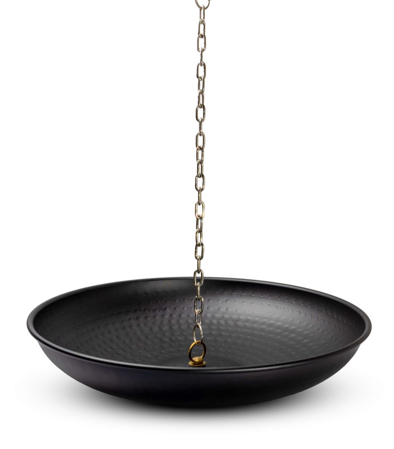 Hand Hammered Anchoring Basin for Rain Chain Downspout Gutters