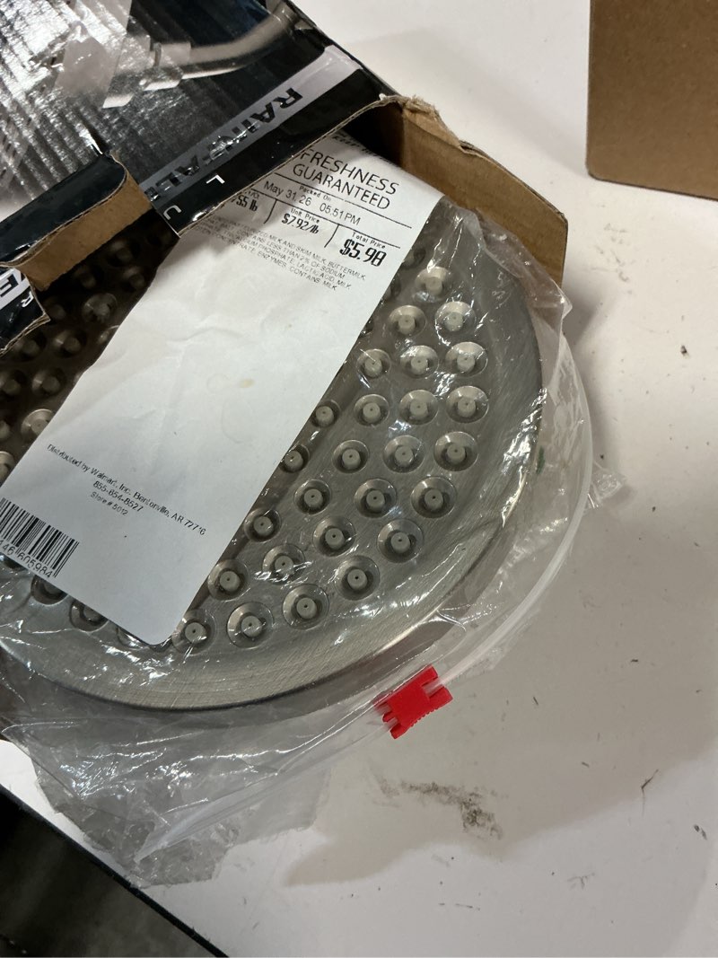 Condition photo showing Good Condition for heatsistence-luxury rainfall shower head - high-pressure showerhead jets, rain shower head ant-clog silicone nozzles (2.5 gpm, 6 inch diameter, deluxe chrome)