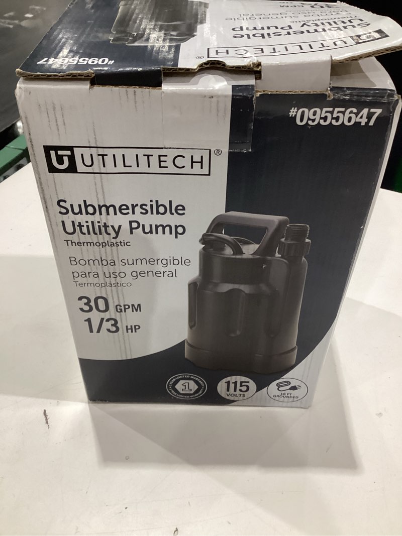 utilitech sw1110c 1/3-hp 115-volt thermoplastic submersible utility pump new 