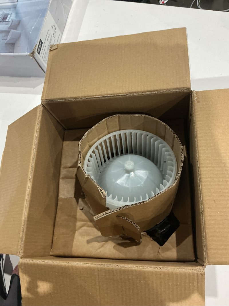 Condition photo showing As Is for ac blower motor fan replacement for mercedes benz c250 c300 c350 c63 amg cls400 cls550 e250 e300 e350 e400 e550 glk250 glk350 sl400 sl450, hvac heater blower motor assembly front, 700277, 2128200708