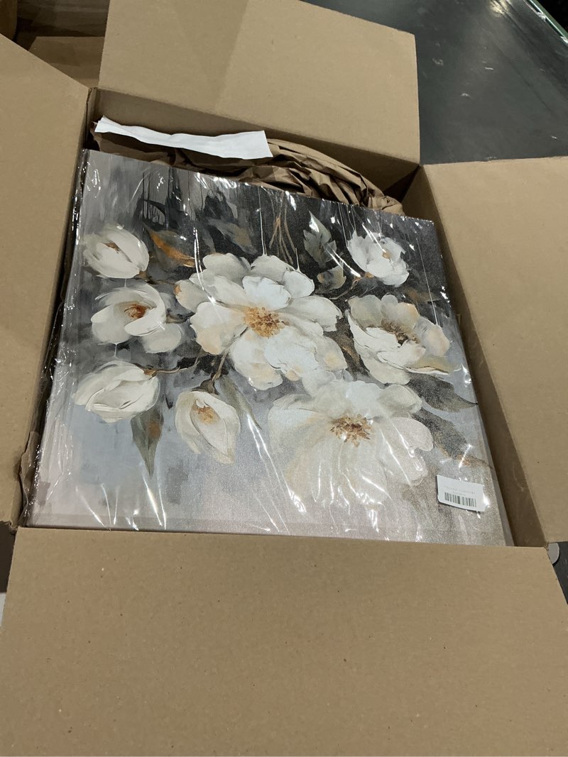 Condition photo showing Good Condition for bathroom wall art,small floral canvas wall art,white and gray flower decoration,bedroom office flower wall decoration,18"x18"inches b-14 18"l x 18"w