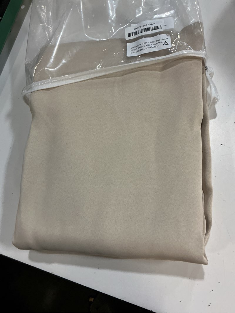 Condition photo showing Good Condition for mstexa beige 180 inch blackout curtains for high ceiling living room extra long room darkening curtain thermal insulated sun blocking luxury modern grommet curtains privacy drapes tall window 52x180 beige 52"w x 180"l (pack of 1)