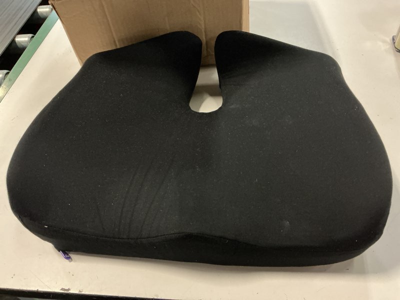 Condition photo showing Good Condition for cushion lab patented pressure relief seat cushion for long sitting hours on office & home chair - extra-dense memory foam for soft support. car pad for hip, tailbone, coccyx, sciatica - black