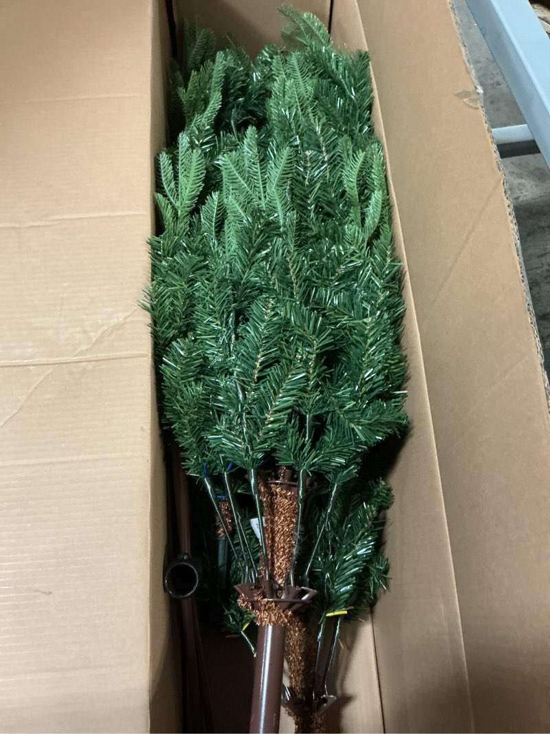 Condition photo showing As Is for National Tree Company 7.5 ft Unlit Norwegian Spruce Artificial Christmas Tree, 1,325 Tips, Includes Stand, Green Trees