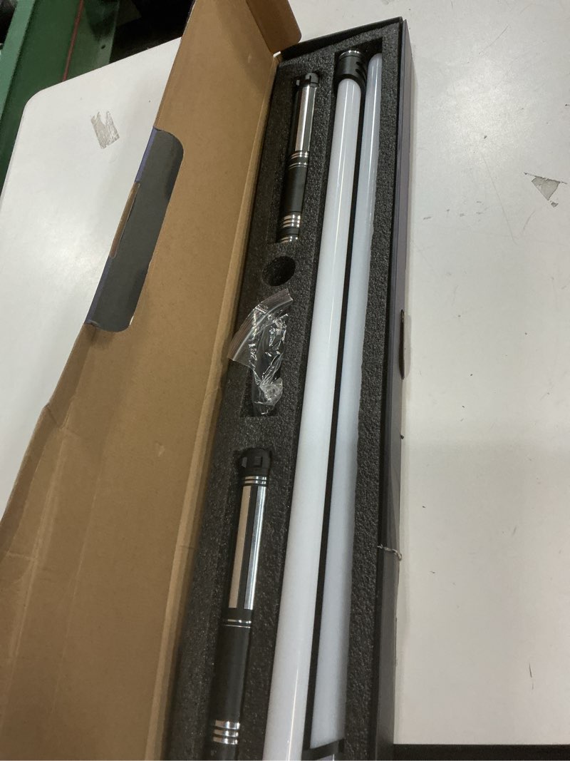 Condition photo showing Good Condition for Dueling Light Saber FX Lightsaber 2 Pack Rechargeable 24 Colors 6 Modes Sounds 2-in-1 Detachable Light Saber Toy for Kids and Adults Cosplay Swords Dress Up Parties Christmas Halloween Present Silver Vertical