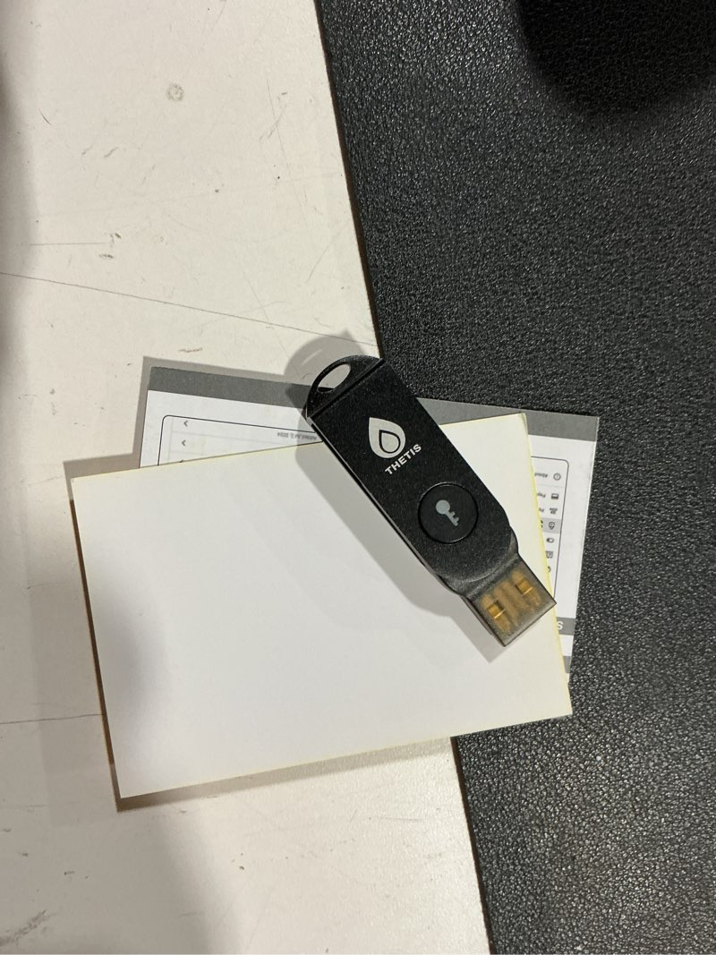 Condition photo showing As Is for thetis pro fido2 security key, two factor authentication nfc security key fido 2.0, dual usb a ports & type c for multi layered protection (hotp) in windows/macos/linux, gmail, facebook,dropbox,github