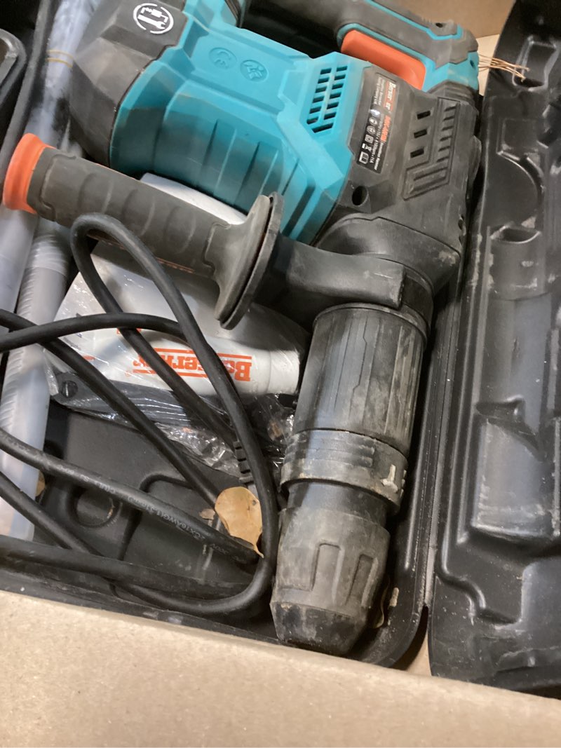 Condition photo showing As Is for Berserker 1300W Jack Demolition Hammer Breaker, 1-1/4 Inch SDS-Max Electric Demolition Hammer Heavy Duty Concrete/Pavement Breaker Hammer Kit with Carrying Case Flat Chisel Bull Point Chisel