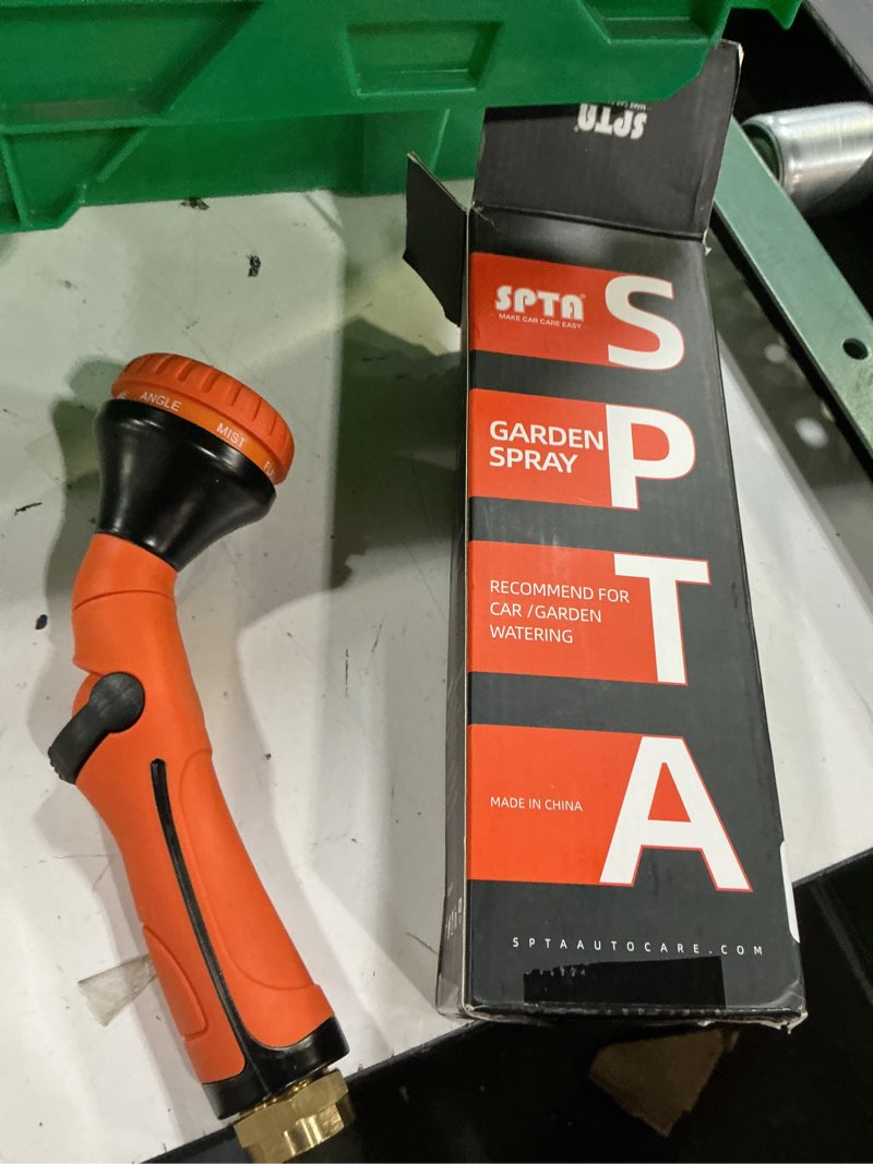 Condition photo showing New/Like New for spta hose nozzle heavy duty, metal water hose sprayer for garden, 8 spray patterns, high pressure, t