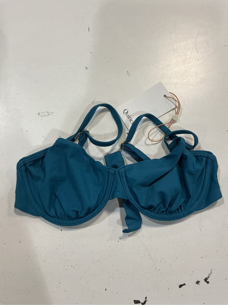 Condition photo showing New/Like New for italian demi bikini top, s, lagoon teal blue