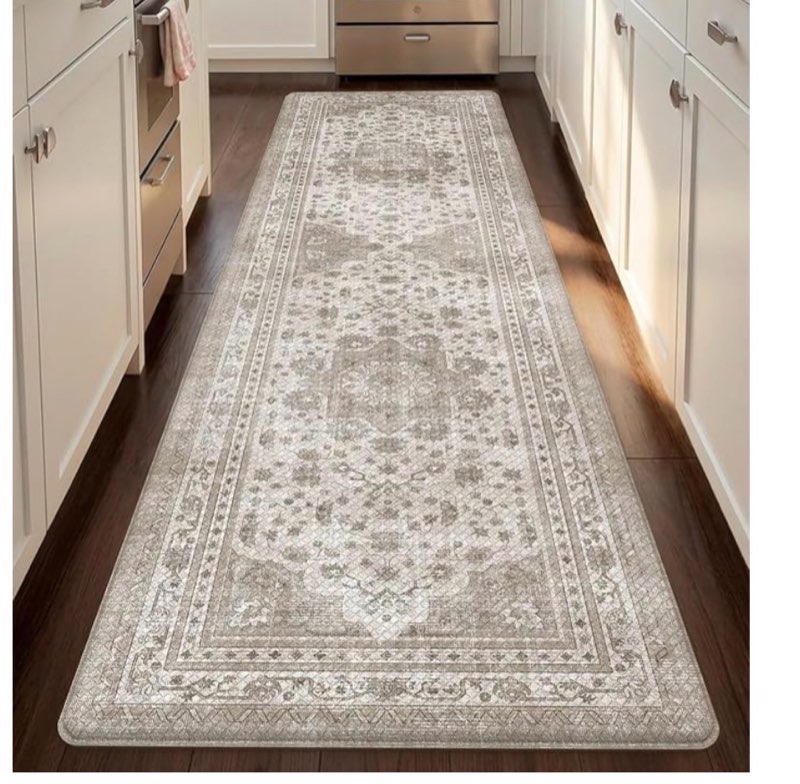 color&geometry kitchen floor mats anti fatigue, cushioned boho rugs,waterproof non slip kitchen runn