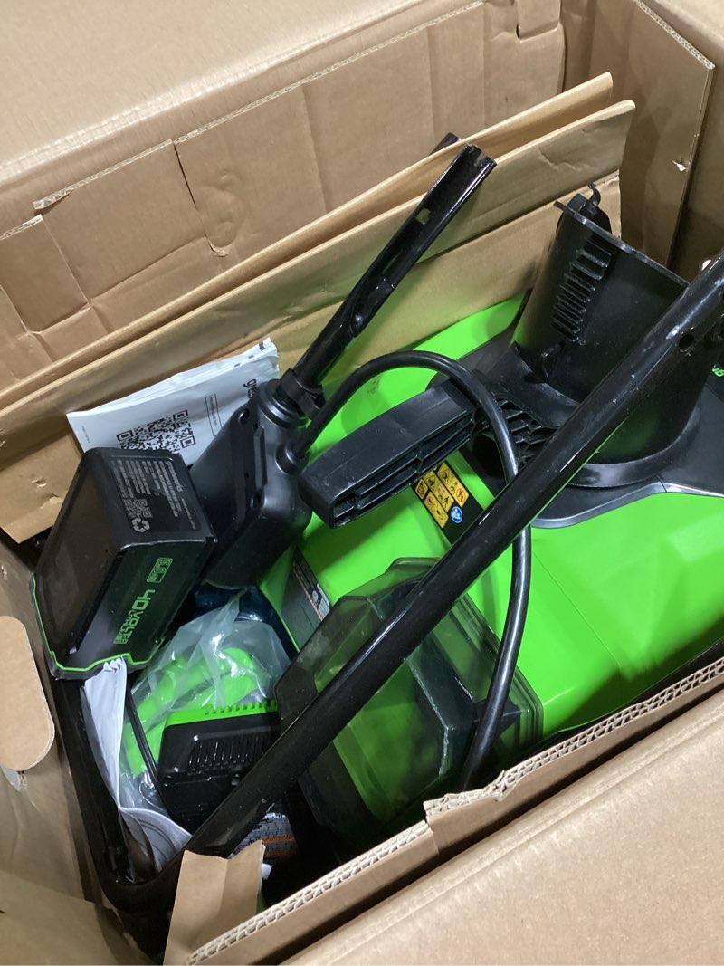 Condition photo showing Good Condition for greenworks 40v 16  cordless snow thrower + (1) 5ah usb battery & charger