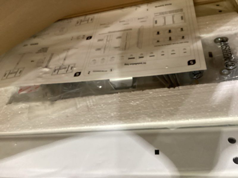 Condition photo showing Good Condition for ax waber universal floor tv stand with mount 70 degree swivel 9 level height adjustable and space saving design for most 27 to 65 inch lcd, led oled tvs, perfect for corner & bedroom white ax1006tw white floor tv stand