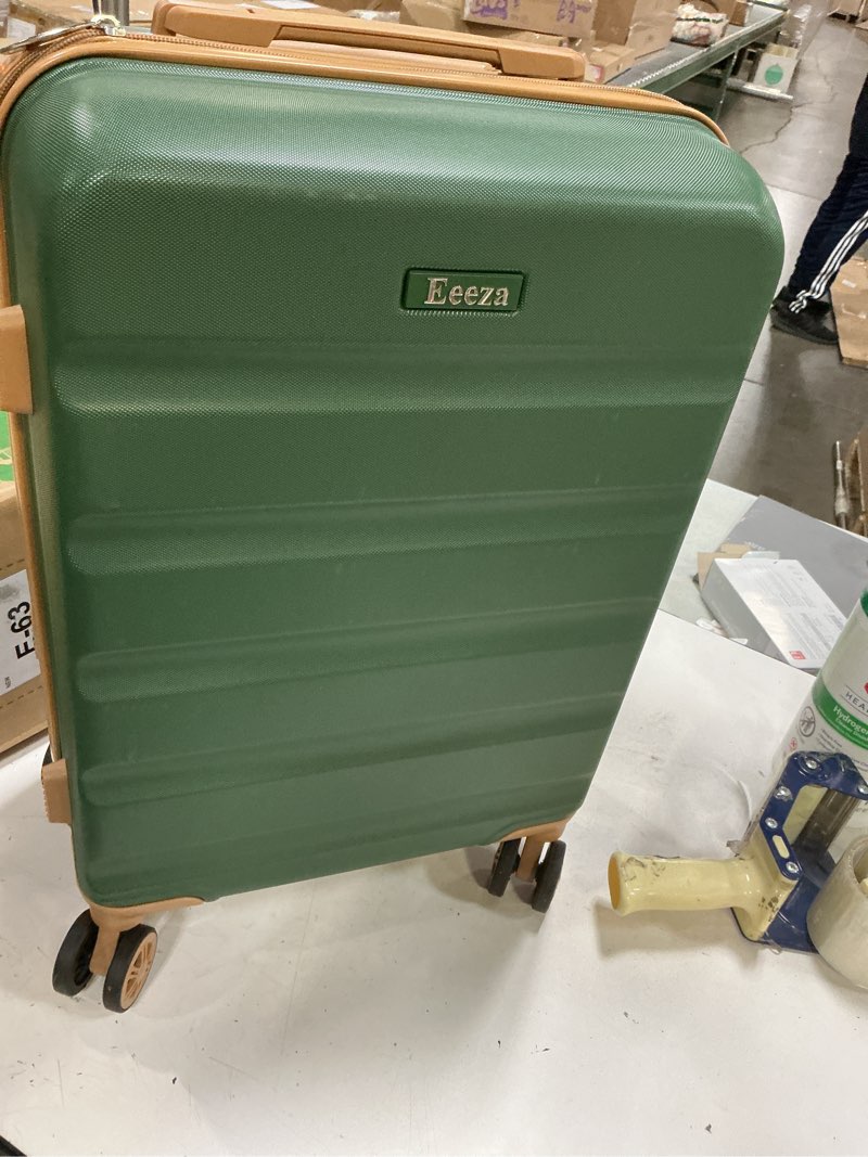 Condition photo showing Good Condition for luggage sets 3 piece,suitcases with wheels,carry on luggage set,abs hard case luggage with tsa lock spinner wheels(3 piece sets,green(20"/db/tb)) darkgreen