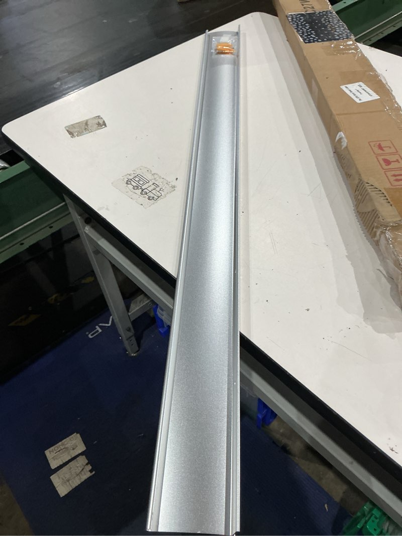 Condition photo showing As Is for aluminum overhead door rain drip cap guard for exterior door and window top,43.3” drip edge flashing,deflectord,diverter, anodized 1pcs silver