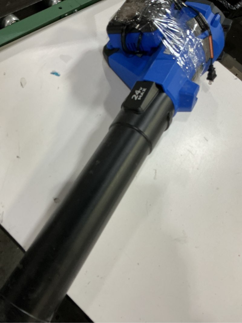 Condition photo showing As Is for kobalt 24-volt 410-cfm 100-mph battery handheld leaf blower 