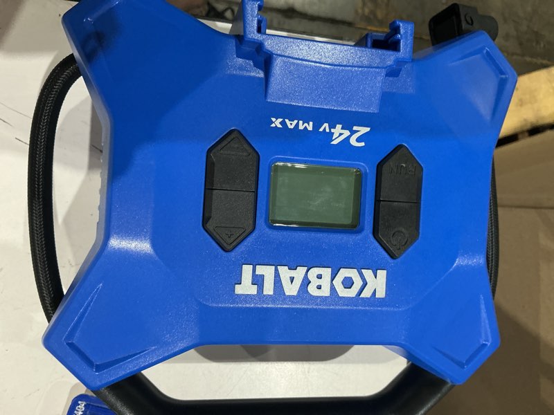 Condition photo showing As Is for kobalt cordless high pressure 24-volt li-ion air inflator (power source: battery )