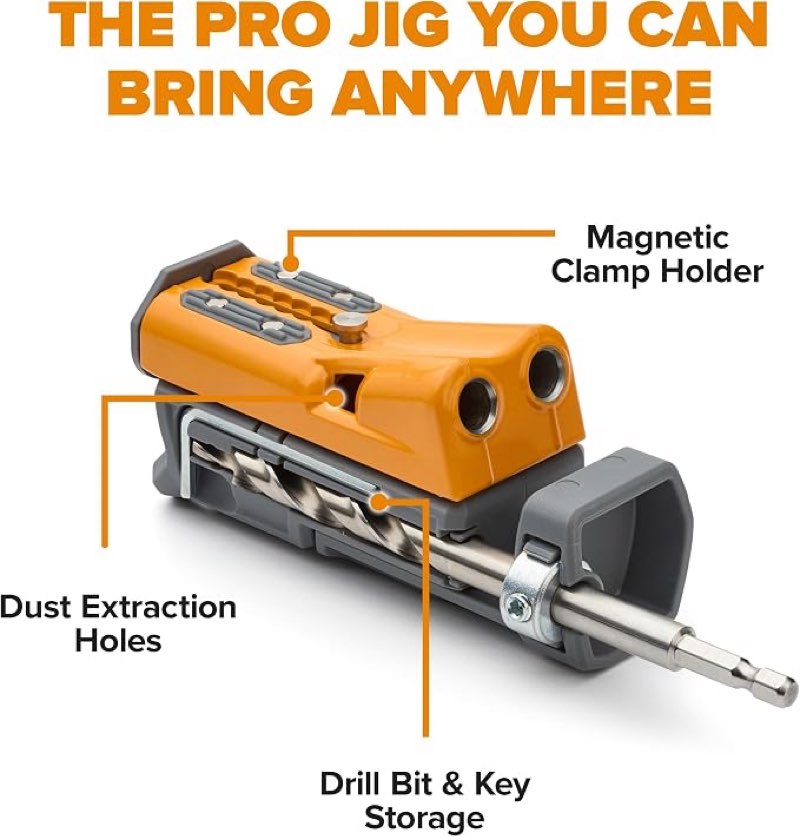 BORA Pro Compact Metal Pocket Hole Jig Kit, Auto Adjusting Drill Guide