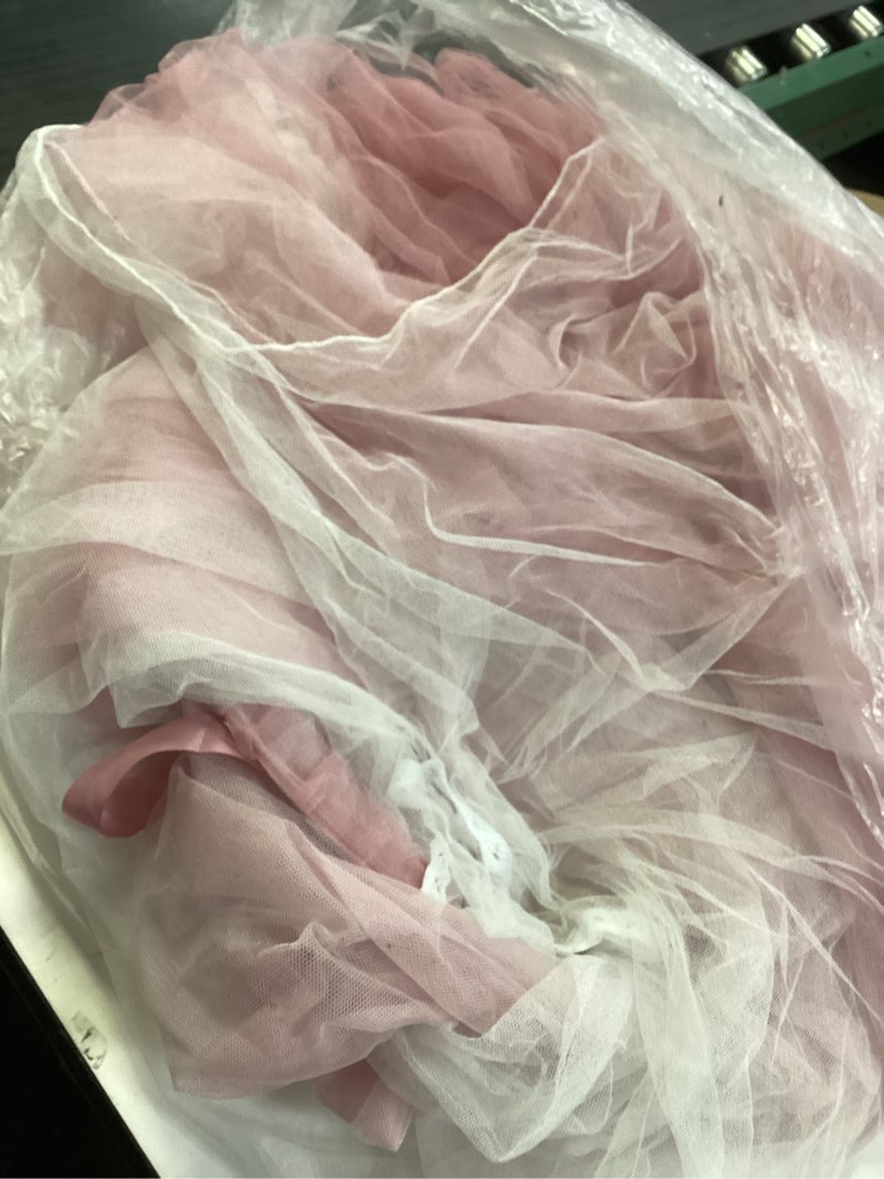Condition photo showing Good Condition for Kertnic Luxurious Bed Canopy for Girls & Adults - Double Layer Princess Canopy with Lace, Round Dome Mosquito Netting for Queen/King Bed Tent (Pink)