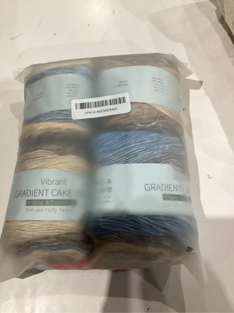 Condition photo showing As Is for Katech Fairyland Yarn for Crocheting Knitting-Gradient Yarn Cake-4 Pack of 100g/3.52 oz-Soft DK Light Weight #3-60% Cotton 30% Acrylic 10% Wool-Perfect for Scarves, Shawls, Blankets and Garments(A)