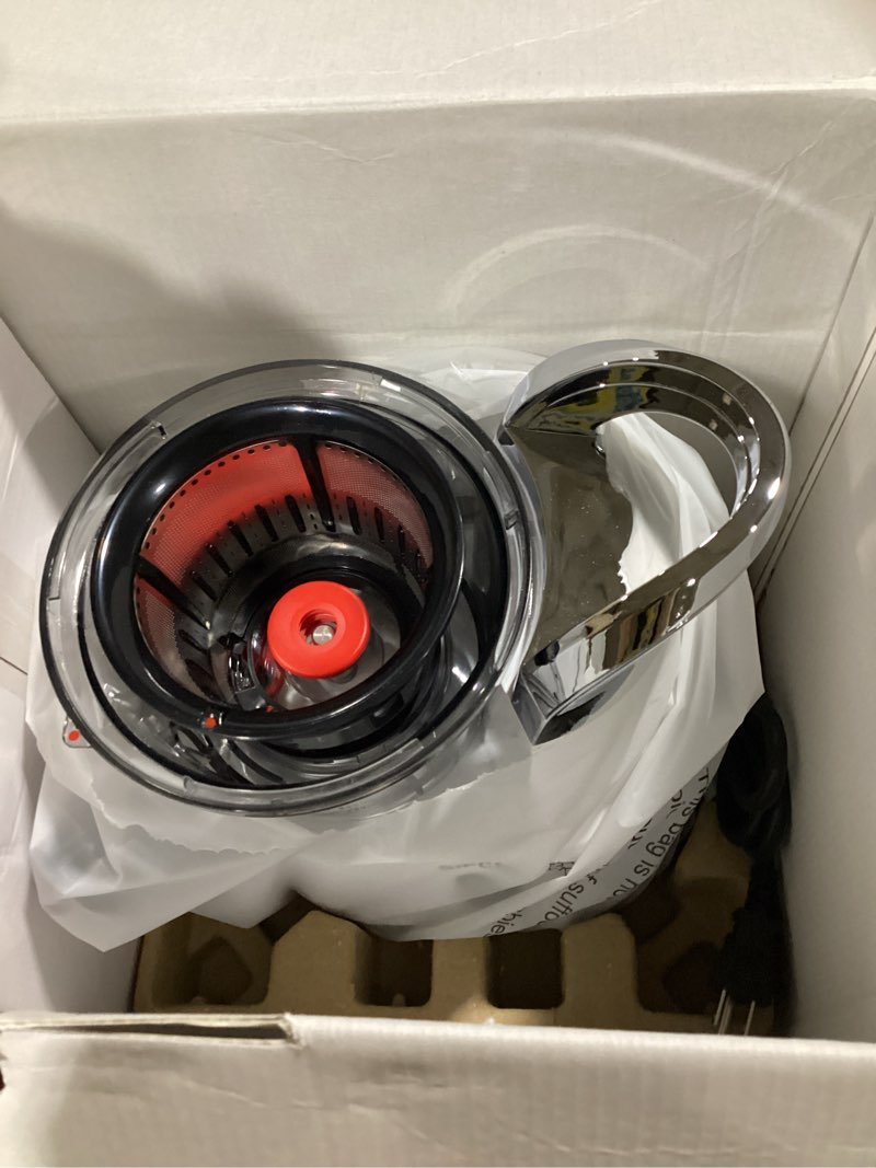 Condition photo showing Good Condition for sifene cold press juicer machine, 70mm wide mouth masticating juicer for whole fruits & vegetables, high yield slow squeeze extractor, quiet motor, reverse function, easy to clean, bpa free, white