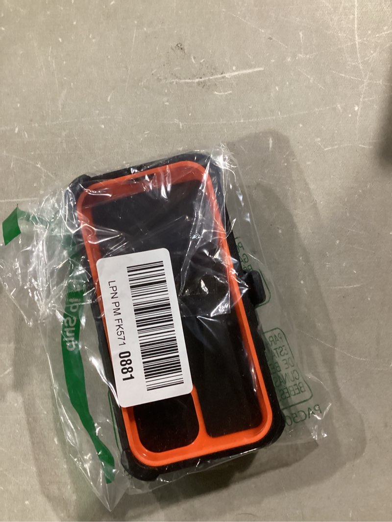 Condition photo showing Good Condition for Defender for iPhone 14 Case with Belt Clip Holster, [Compatible with MagSafe] Heavy Duty Rugged Shockproof Anti-Drop Full Body Protective Case for iPhone 14 6.1 Inch (Black+Orange) Black+Orange iPhone 14
