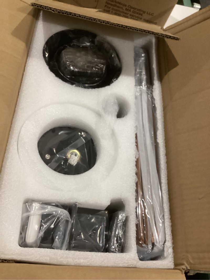 Condition photo showing As Is for 42" Lighted Ceiling Fan, Solid Wood Ceiling Fan, with Remote Control and DC Motor, 5 Blades, Suitable for Living Rooms, Bedrooms, Farmhouses, Hallways, Indoor and Outdoor Ceiling Fans - Black + Walnut 42-inch Black + Walnut