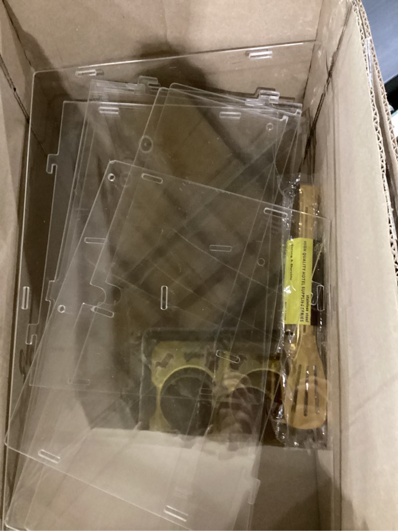 Condition photo showing As Is for 2-tiers bakery display case for commercial countertop, 18.9" x 9.5" x 11.8" acrylic pastry display case storage box for dessert donut bread cake cupcake bagels cookie 2 tier display case