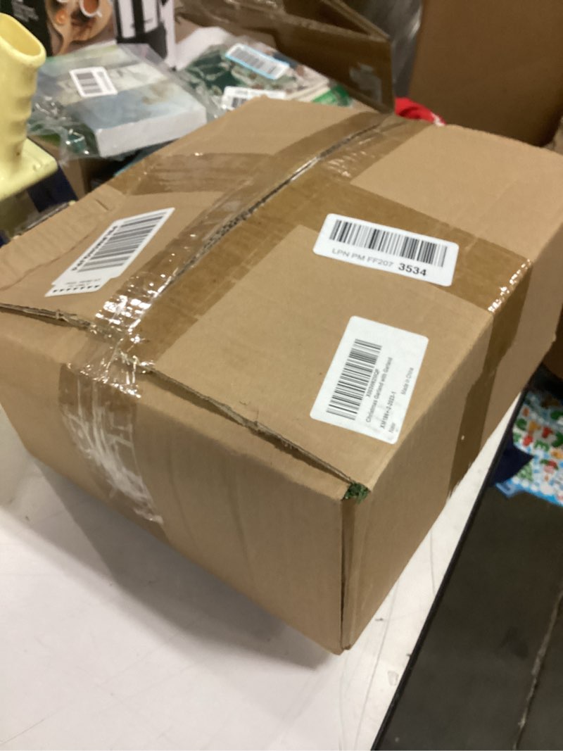 Condition photo showing New/Like New for [ Timer & 8 Modes ] TURNMEON 9 Ft Christmas Garland with 50 Colorful Lights Thicker 270 Branchs Tips 10 Pinecones 70 Red Berries Lighted Garland Christmas Decorations Mantel 9FT-Colorful Lights