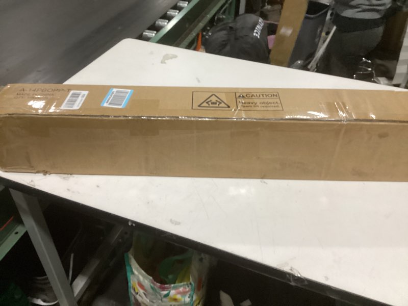 Condition photo showing As Is for amazon basics metal bed frame, non-foldable platform bed, easy assembly, twin, 39w x 75l x 14h in, black twin 14 inch ( non - foldable)