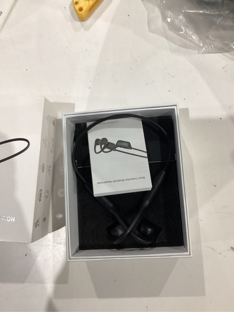 Condition photo showing Good Condition for bone conduction headphones bluetooth 6.0 earbuds, open ear headphones with dual driver sound, led display, ip67 for sport / running, dual device connection & low-latency game mode,12 hours playtime black