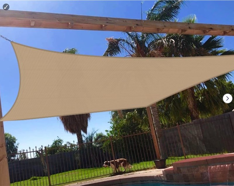 windscreen4less 12' x 14' sun shade sail rectangle outdoor canopy cover uv block for backyard porch (color may vary ours is brown)