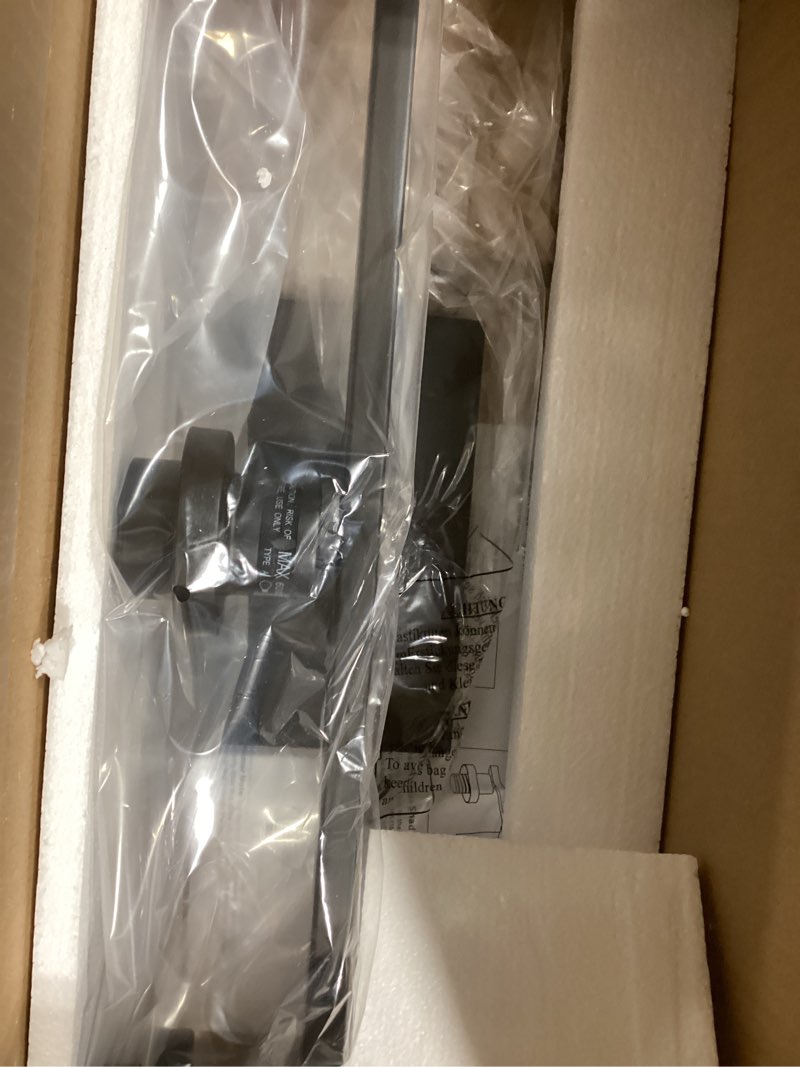 Condition photo showing Good Condition for MELUCEE Bathroom Vanity Light Fixtures 24 Inches Length 3 Lights Wall Sconce Black with Clear Glass Shade for Bedroom Living Room Hallway Kitchen (Patent No.: US D963914 S) Black 3-Light