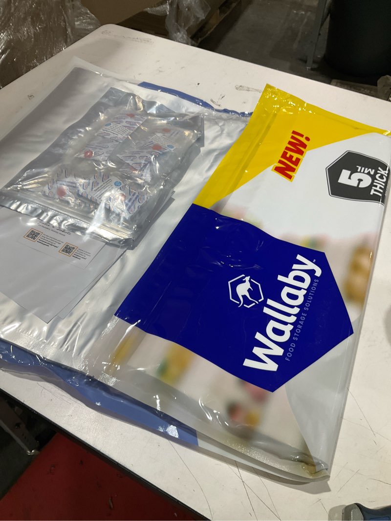 Condition photo showing Good Condition for wallaby 15 count 5-gallon mylar bags with 2500cc oxygen absorbers, 10 mil total thickness long-term food storage pouches, 20x30 resealable zipper heat-sealable airtight packaging - silver 5-gallon 15 pack standard silver