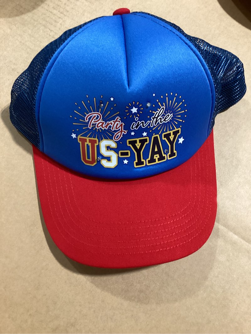 Condition photo showing Good Condition for party in the us-yay trucker hat, red and blue, one size, patriotic by way to celebrate