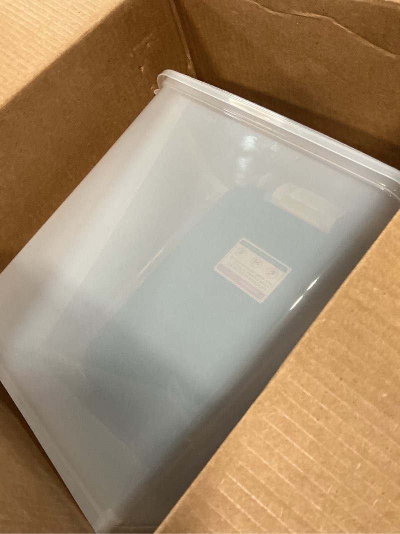 Condition photo showing Good Condition for iris usa airtight dog food storage container, up to 30 lbs, attachable wheels, for dog cat bird and other pet food storage bin, keep fresh, easy mobility, bpa free, navy
