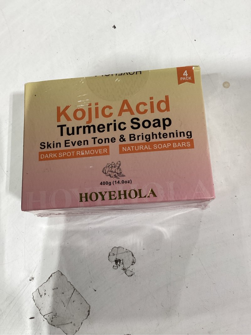 Condition photo showing New/Like New for kojic acid turmeric soap bar - dark spot remover for face even skin tone, moisturizing & nourishing natural ingredients 4packs