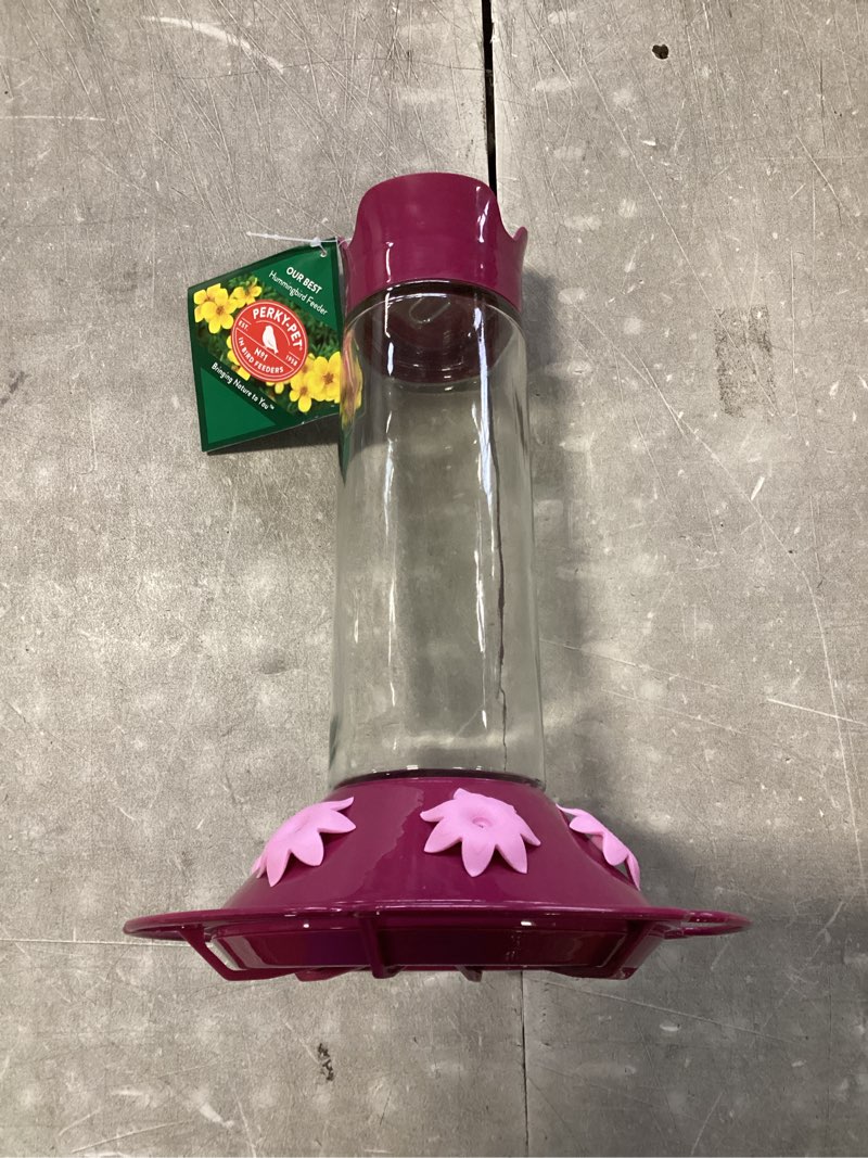 Condition photo showing New/Like New for Perky-pet Our Best Wine Base Glass Hummingbird Feeder - 30 Oz. Capacity