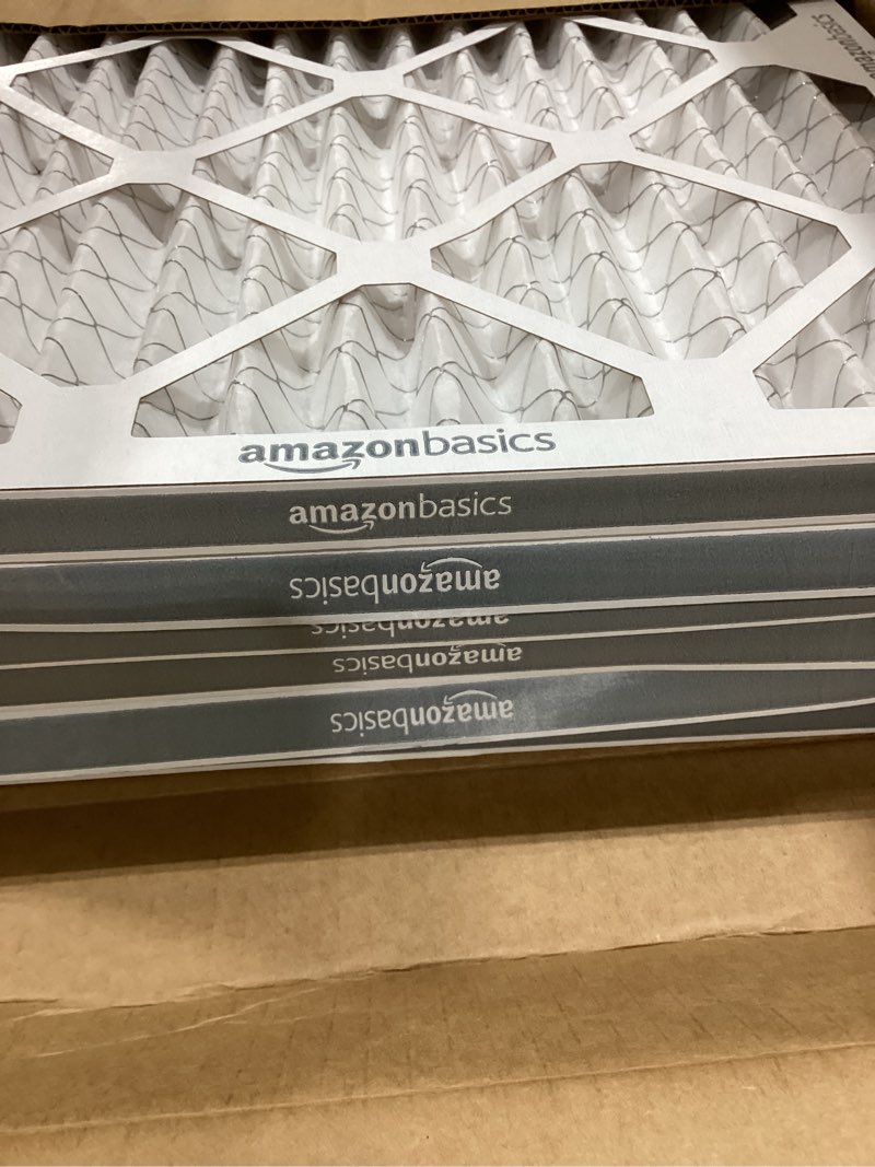 Condition photo showing As Is for Amazon Basics Merv 5 AC Furnace Air Filter 16x20x1 inches, Pack of 6 (Actual size: 15.75" x 19.75" x 0.75") 16x20x1 Merv 5