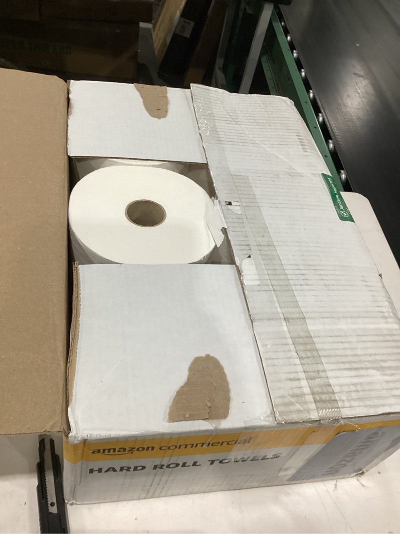 Condition photo showing New/Like New for amazoncommercial 1-ply white hardwound paper towels (416970)|bulk for business |high capacity roll |compatible with universal dispensers|fsc certified |800 feet (6 rolls)
