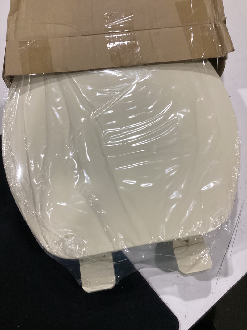 Condition photo showing Good Condition for highcraft premium elongated toilet seat with adjustable hinges - molded plastic toilet seat - fits standard elongated toilets - oval seat in bone/beige elongated bone