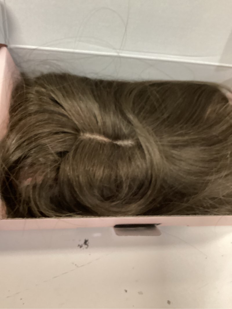 Condition photo showing Good Condition for my-lady human hair toppers for women real human hair with bangs thin 7 * 13cm silk base with lace cl