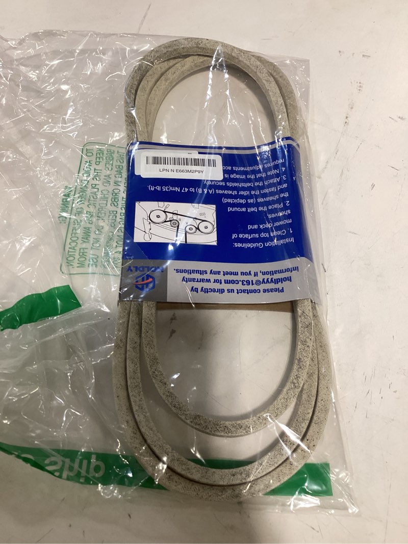 Condition photo showing As Is for holdly m110978 drive belt 1/2 x 102'', mower belt for john deere lx176 lx188 lx178 lx172 lx173 lx186, kevlar aramid belt for lawn mower