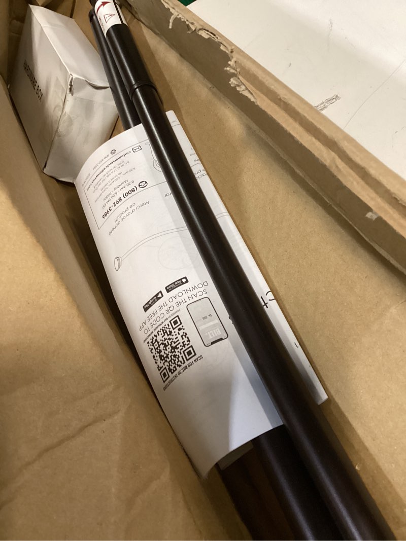 Condition photo showing Good Condition for zenna home curved shower curtain rod, no drill, 50-72 inch adjustable tension shower rod for bathroom, rustproof, non-slip, adds room in shower, bronze bronze 50" to 72"