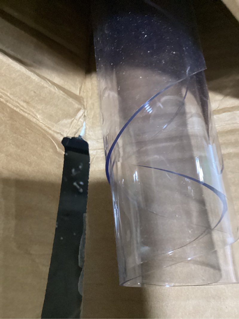Condition photo showing Good Condition for clear round table cover protector 48 inch, 1.5mm transparent plastic table protector waterproof, anti-scratch clear desk mat for office desktop dresser dining table, fda compliant clear 1.5mm round 48'' x 48''