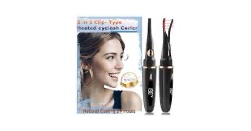 Heated Eyelash Curler - 2 in 1 Clip-Type Eyelash Curlers - Rechargeable for 24H Long Lasting, 3 Heat