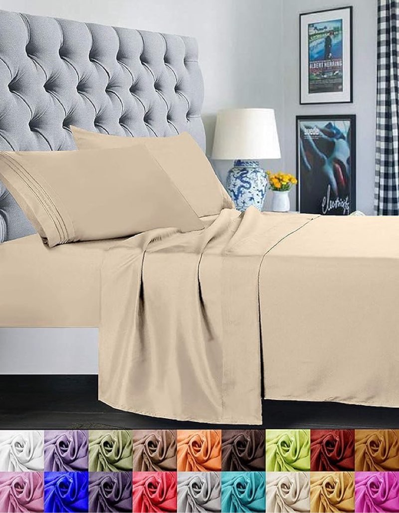Elegant Comfort 3-Piece RV Sheet Set. Beige 