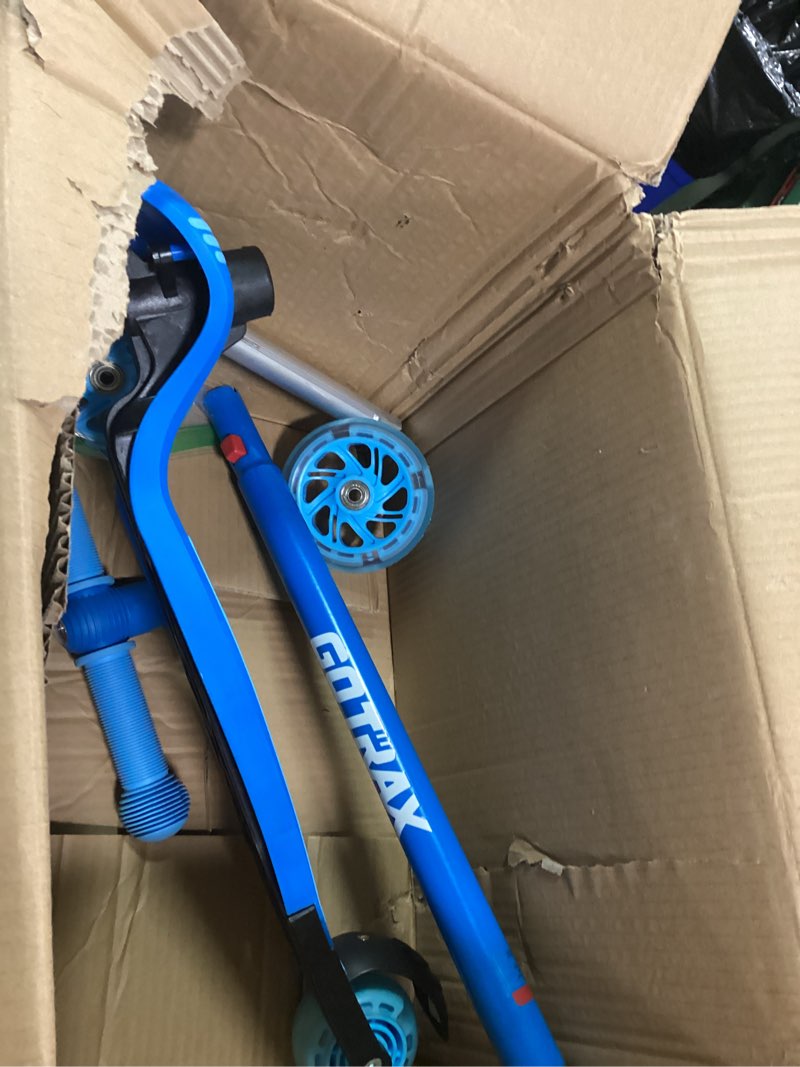Condition photo showing As Is for Gotrax KS1 Kids Kick Scooter, LED Lighted Wheels and 3 Adjustable Height Handlebars, Lean-to-Steer & Widen Anti-Slip Deck, 3 Wheel Scooter for Boys & Girls Ages 2-8 and up to 110 Lbs