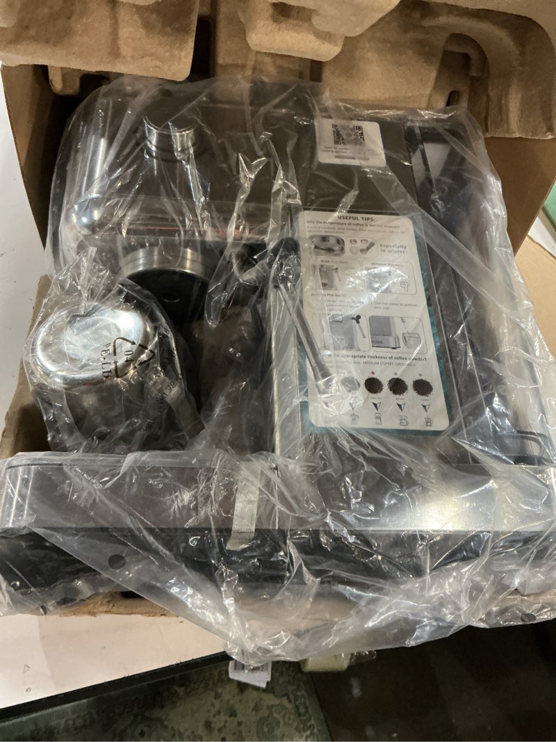 Condition photo showing Good Condition for espresso machine 20 bar with milk frother, stainless steel coffee maker with 42 oz removable water tank for cappuccino, latte&cold brew, home&office, silver