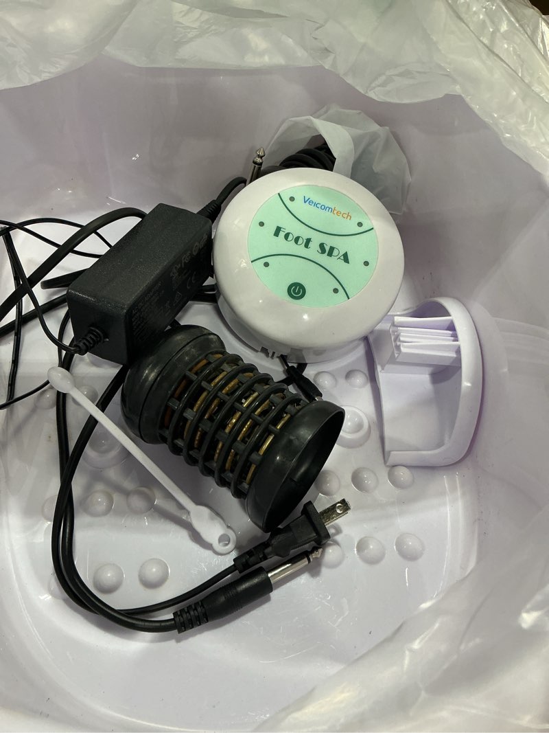 Condition photo showing As Is for ionic foot bath detox machine, ion cleanse for home use, salon, beauty spa club (2 arrays, 100 liners) green